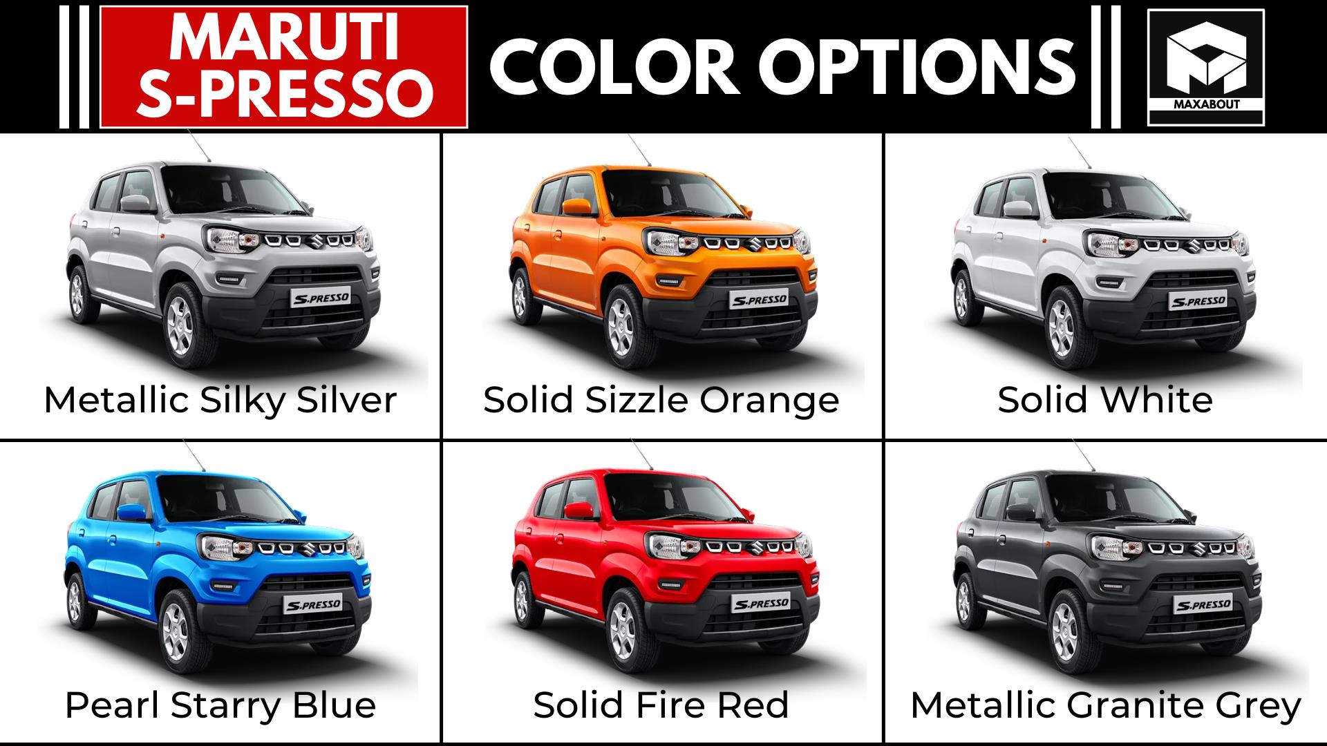 Compare Maruti S-Presso STD vs Maruti S-Presso LXi vs Maruti S-Presso ...