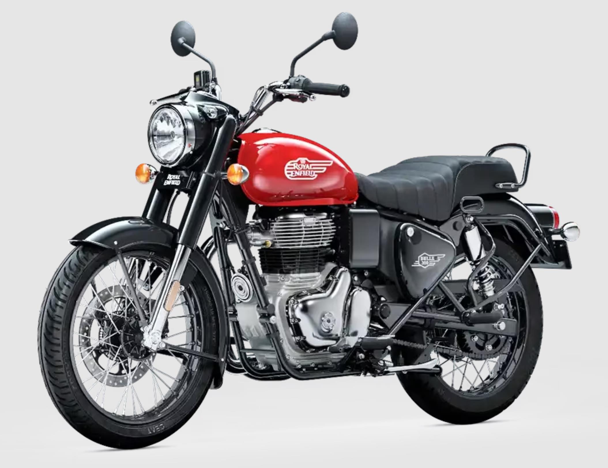 royal enfield bullet 350 red and black