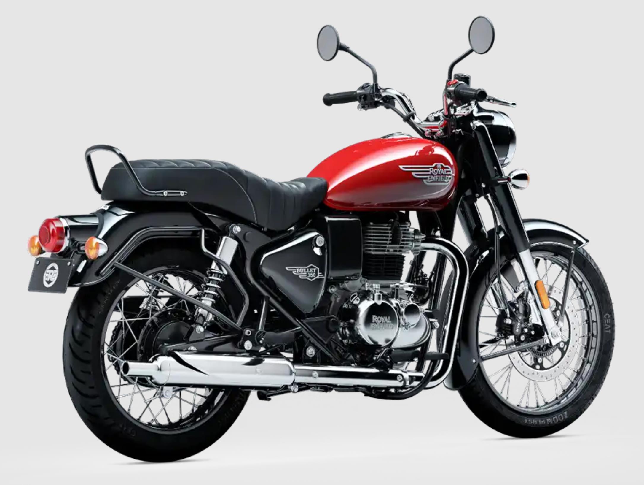 royal enfield bullet 350 red and black