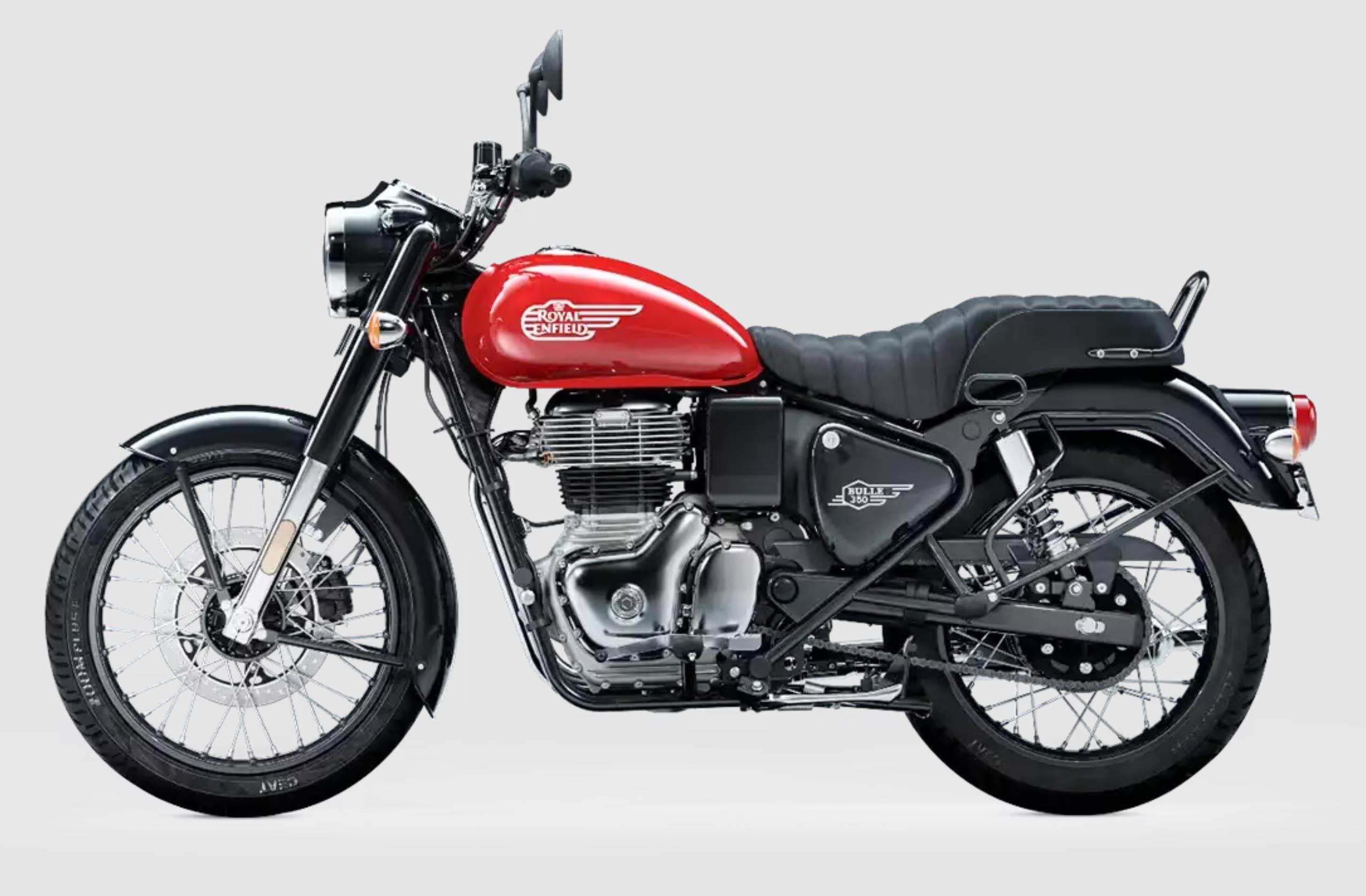 royal enfield bullet 350 red and black