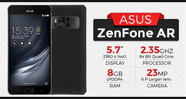 ASUS ZenFone AR with 8GB RAM Officially Announced @ CES 2017