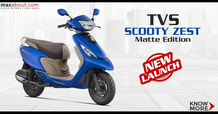 TVS Scooty Zest Matte Edition Launched @ INR 48,038