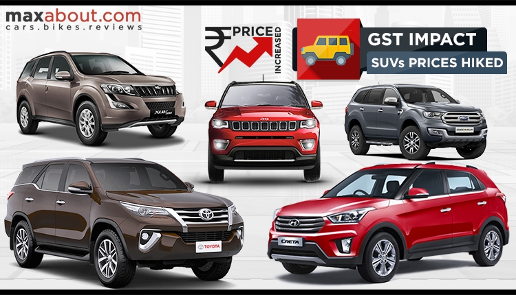 GST Impact: SUVs Prices Increased Due to Cess Hike