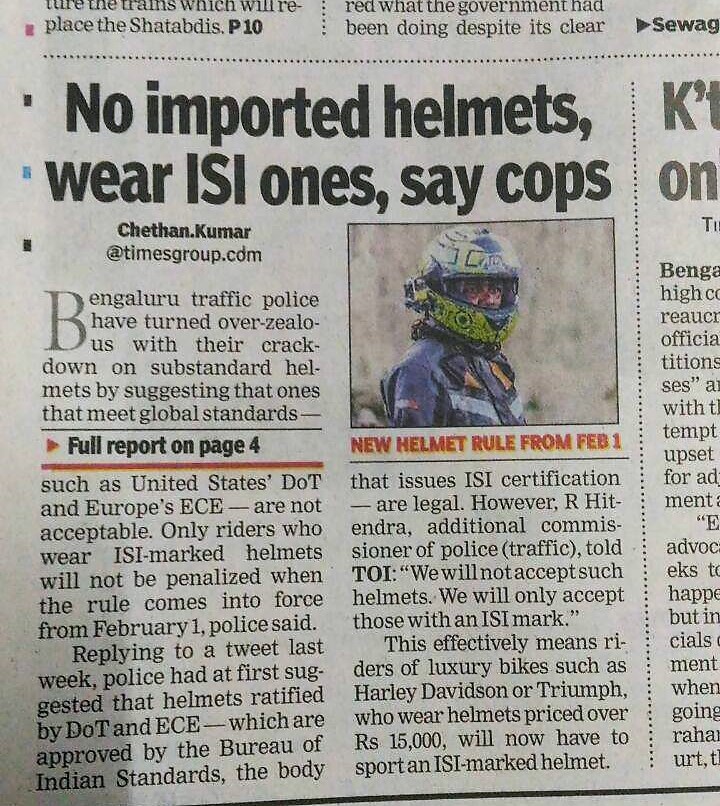 Ban on Imported Helmets