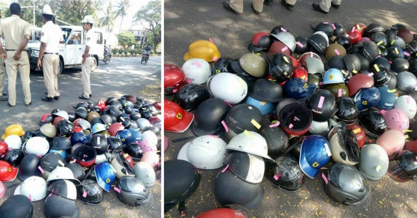 Non-ISI Helmets Seized by Police in Mysore (Karnataka)