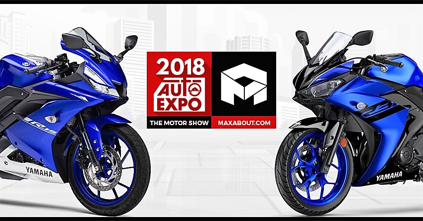 Yamaha Bikes @ Auto Expo 2018 | R15 V3, R3 ABS, New 125cc Scooter