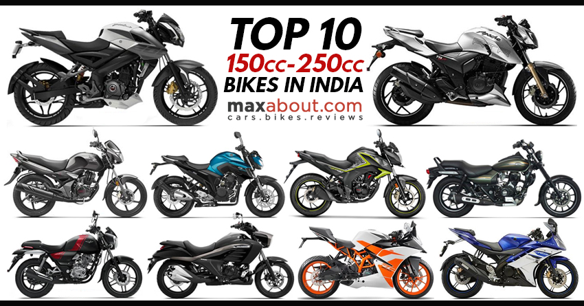 Top 10 Best-Selling 150cc-250cc Bikes in India