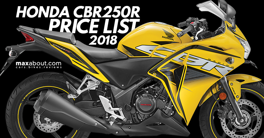 New Honda CBR250R State-Wise Price List