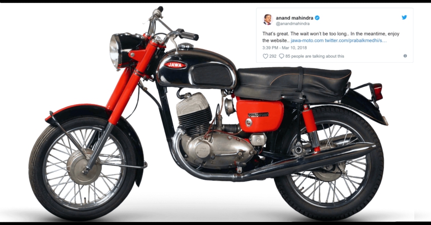 Anand Mahindra Launches Jawa Brand's Official Website