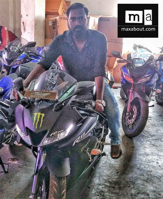 Yamaha R15 Version 3 Matte Black Spotted at a Dealership in Chennai - photo