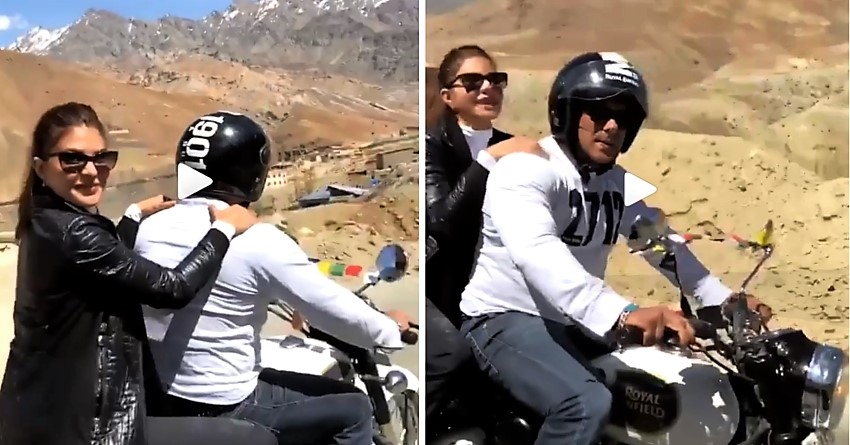 Salman Khan Rides Royal Enfield Classic 350 in Leh-Ladakh