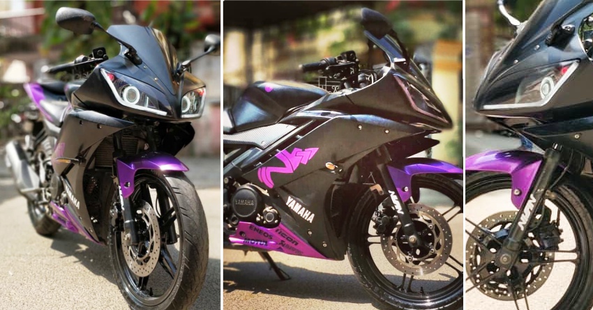 Satin Black & Glossy Purple Yamaha R15 V2 by A-Wraps