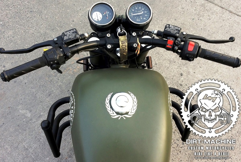 Royal Enfield USTAAD 350 by Dirt Machine Custom Motorcycles - close up
