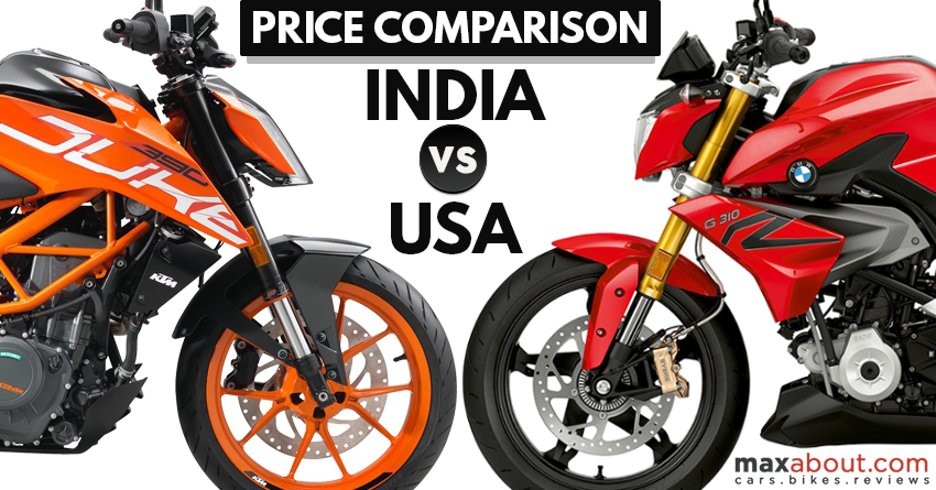 KTM Duke 390 vs BMW G310R: Price Comparison (India vs USA)