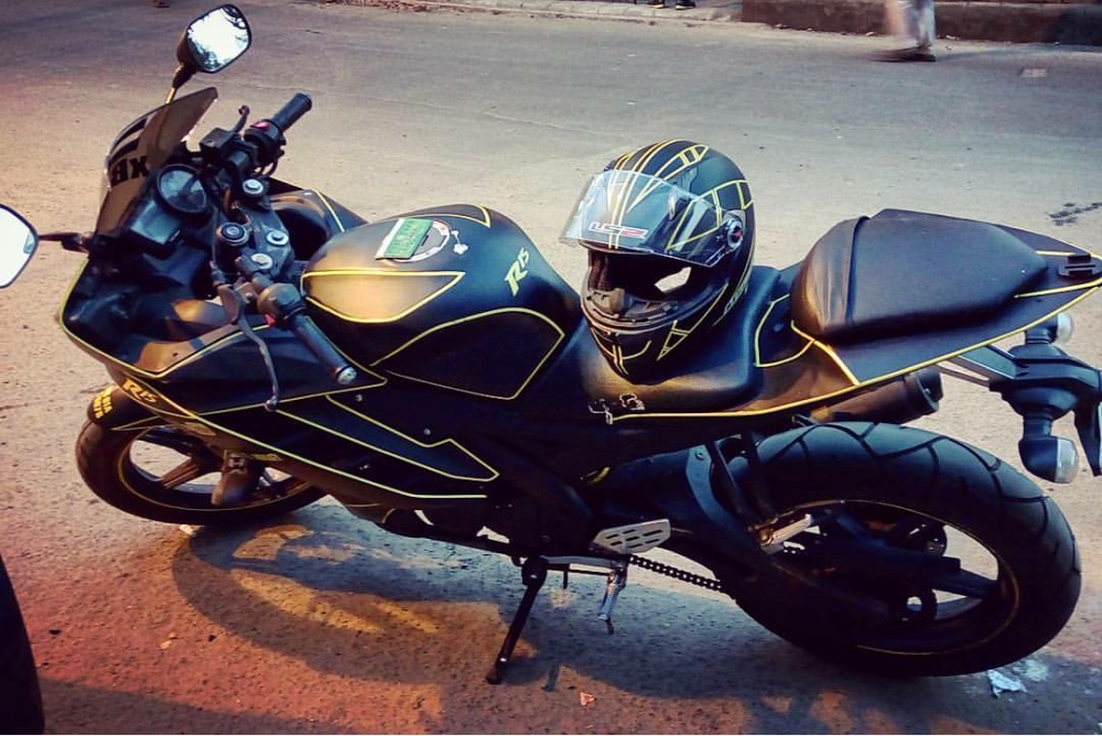 This Yamaha R15 Tron Edition is the Best-Looking R15 V2 in India - left