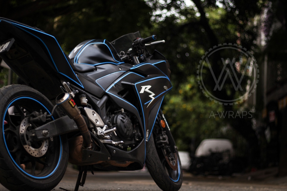 Meet Yamaha YZF-R3 Tron Edition by A-Wraps (Chennai) - frame