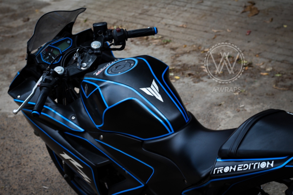 Meet Yamaha YZF-R3 Tron Edition by A-Wraps (Chennai) - bottom