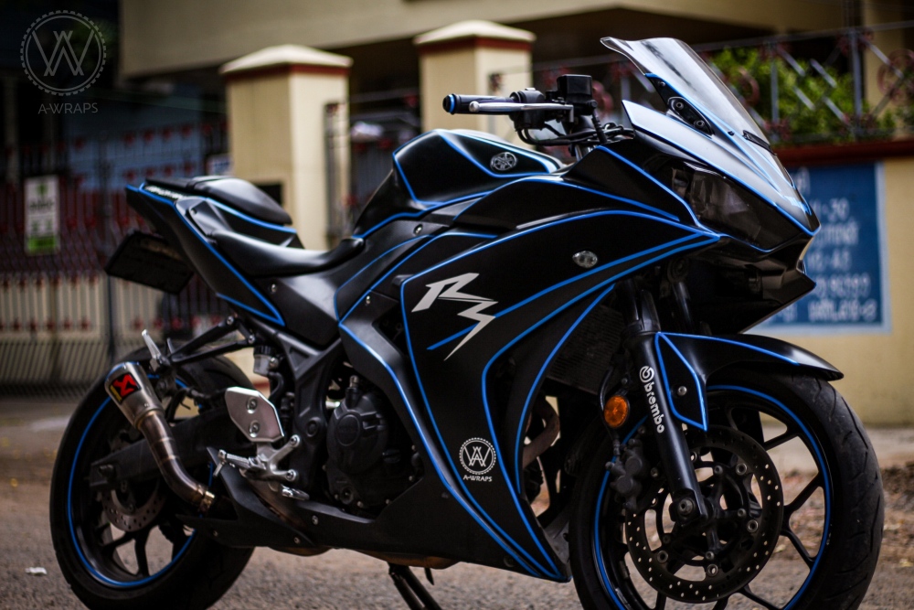 Meet Yamaha YZF-R3 Tron Edition by A-Wraps (Chennai) - image