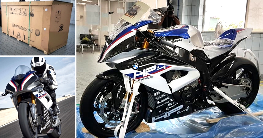 India's 1st BMW HP4 Race Superbike Lands in New Delhi