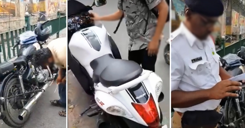 Video: Motorcycles with Loud Exhausts Fined by Bengaluru Traffic Police