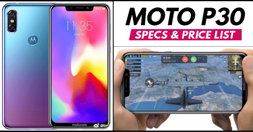 Apple iPhone X Lookalike Moto P30 Officially Launched [Specs & Price List]