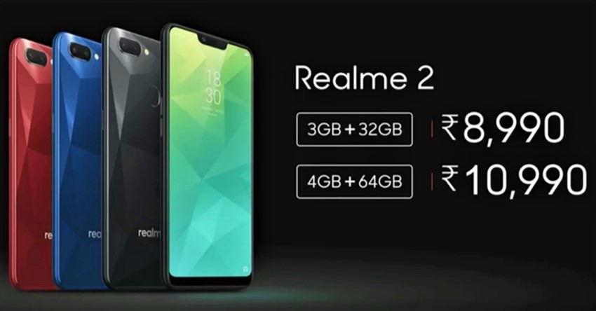 Realme 2 with Notch Display & Dual Rear Cameras Launched @ INR 8990