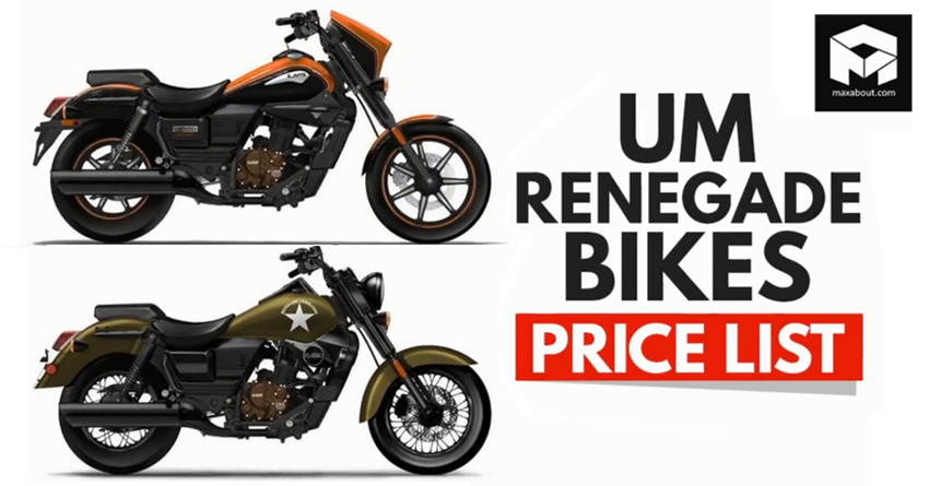 UM Renegade Motorcycles Price List in India