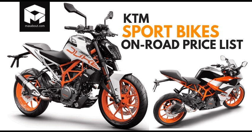 KTM Motorcycles On-Road Price List (November 2018)