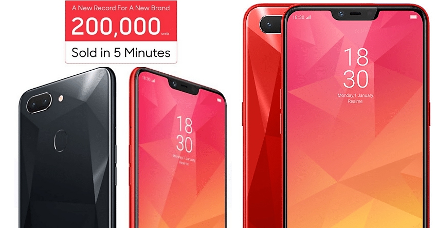Sales Record: 2,00,000 Units of Realme 2 Sold in Just 5 minutes