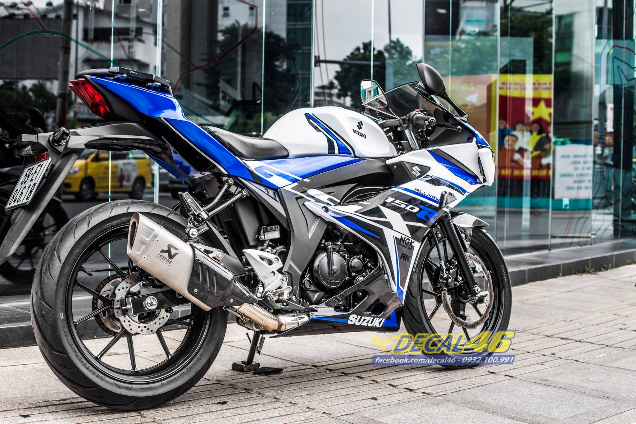 This Suzuki R150 is Equipped with an Akrapovic Exhaust and a Face Kit - left