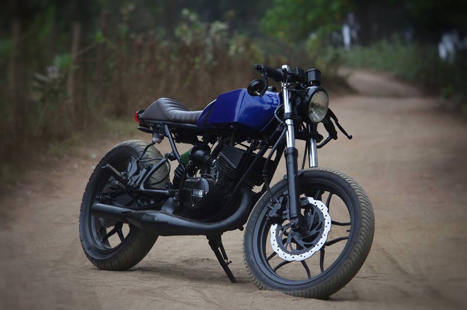 Perfectly Modified Yamaha RX135 Cafe Racer by Shivshahi Customs - front