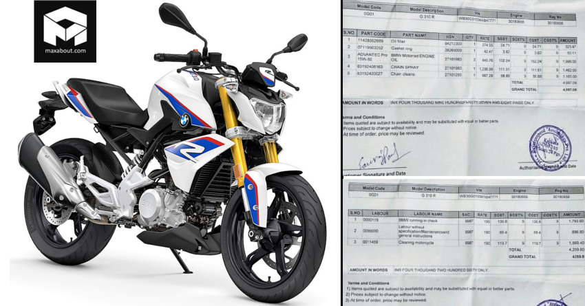 Here’s What BMW Dealer Has to Say about G310R’s INR 9257 Service Bill