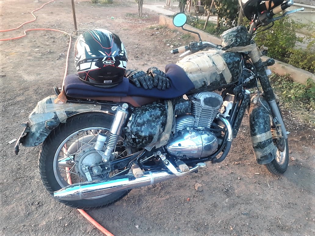 Rear 3-Quarter View of 300cc Jawa Motorcycle