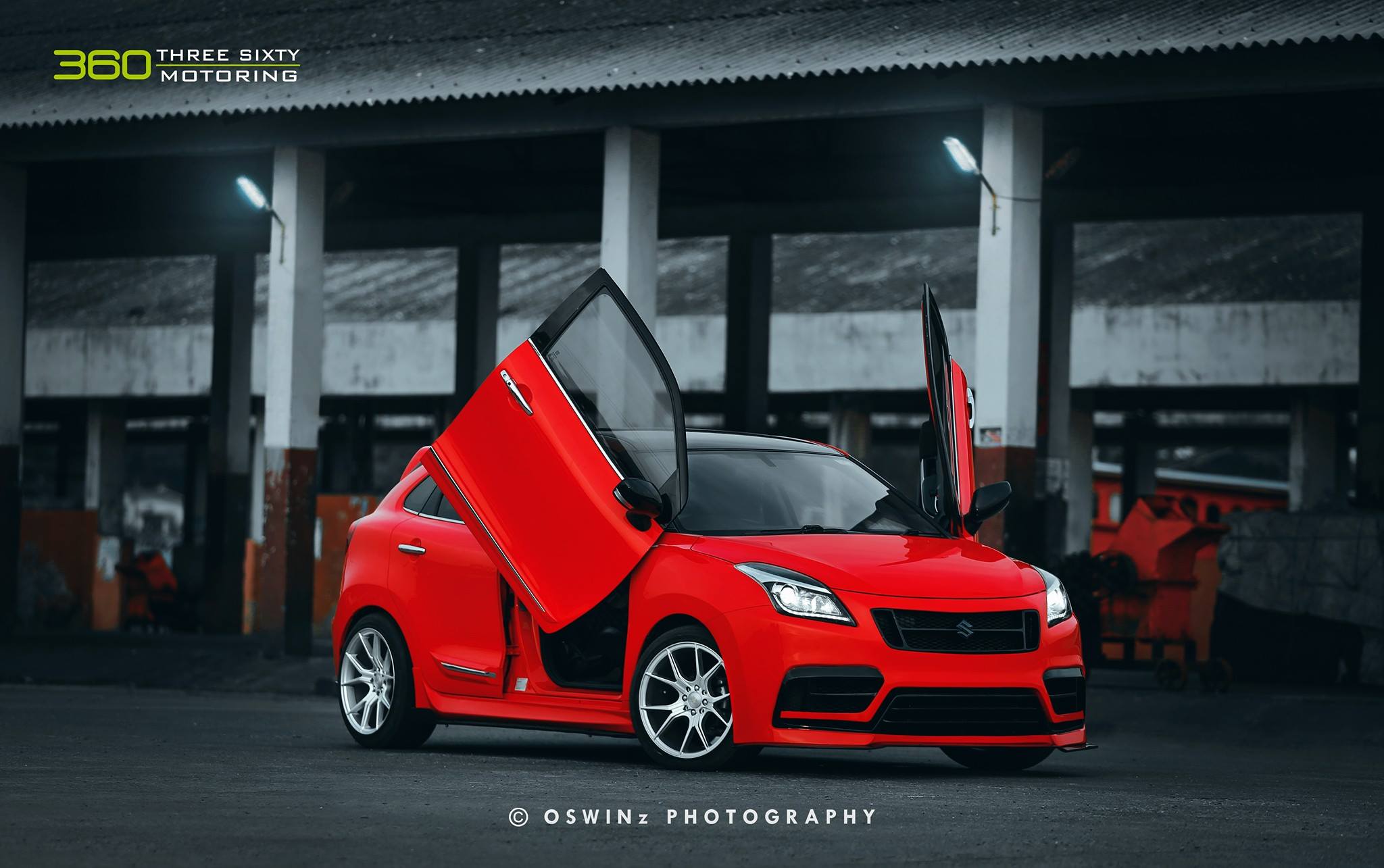 This Customized Maruti Baleno is Equipped with Lamborghini-Style Scissor Doors - wide