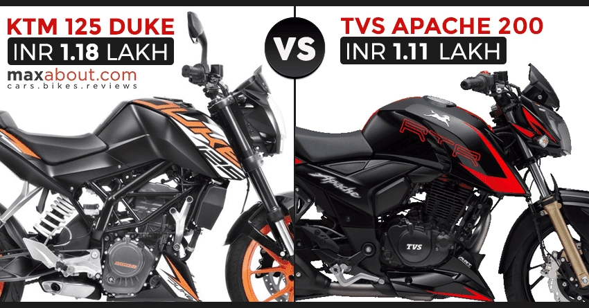 Quick Comparison: KTM 125 Duke vs TVS Apache RTR 200