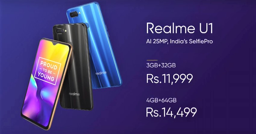 Realme U1 with 25MP Selfie Camera Launched in India @ INR 11,999