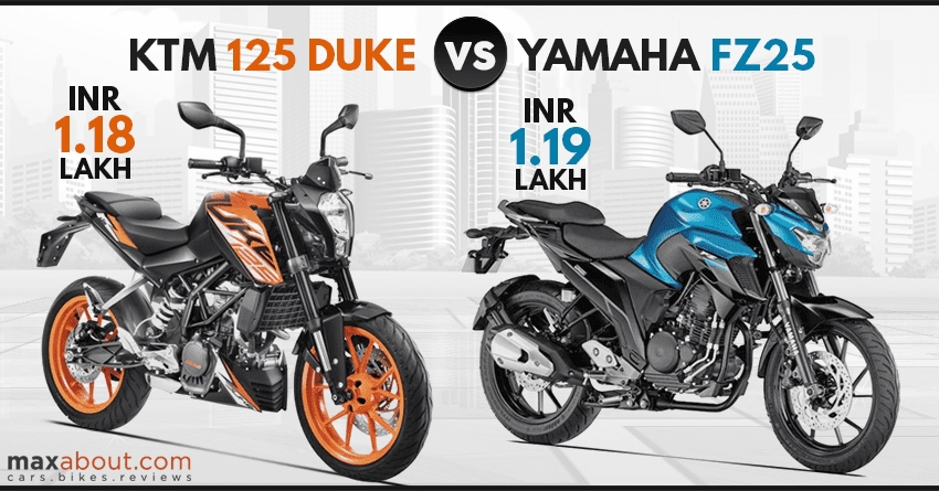 Quick Comparison: KTM 125 Duke vs Yamaha FZ25