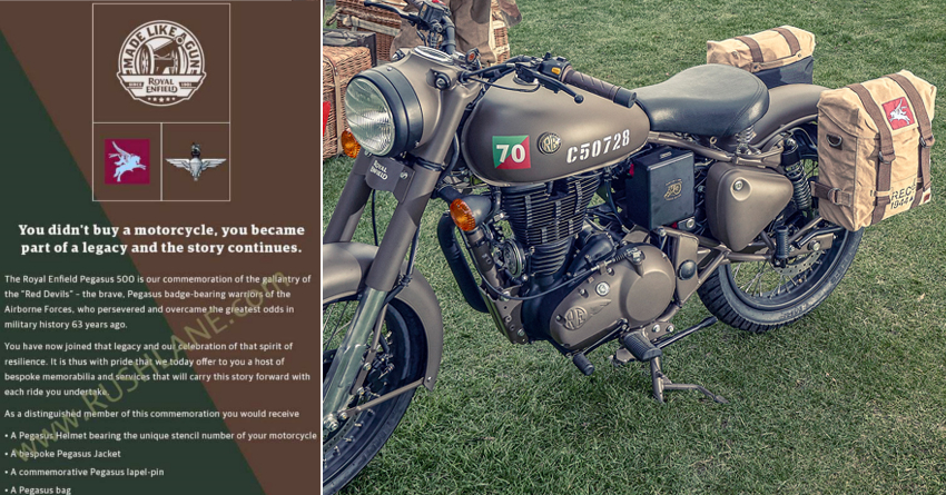 Royal Enfield Offering Free Gifts to Classic Pegasus Owners in India
