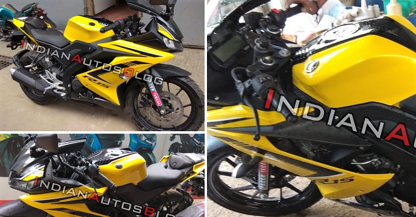 Yellow Yamaha R15 V3 Spotted at a Dealership in Bangalore