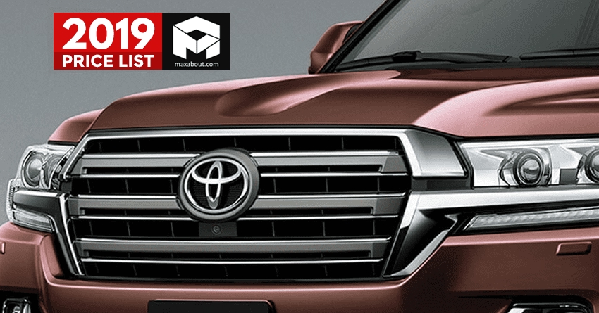 2019 Toyota Cars & SUVs Price List in India (Full Lineup)