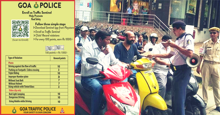 Goa Traffic Police Initiative: Report Traffic Violation and Earn Money!