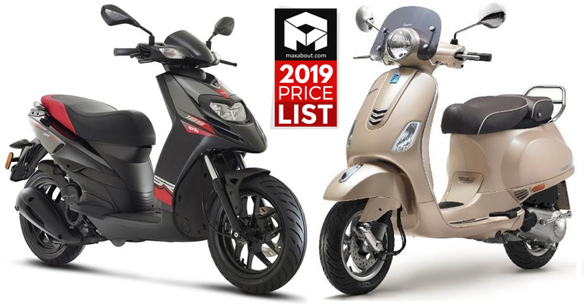 2019 Piaggio Vespa & Aprilia Scooters Price List in India