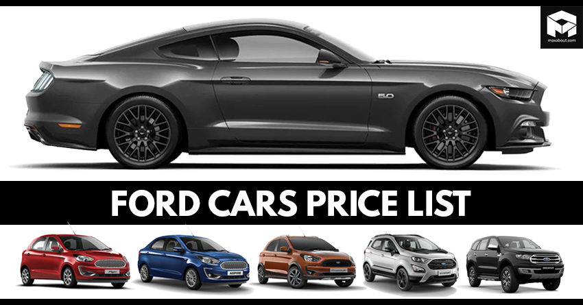 Latest Ford Cars & SUVs Price List