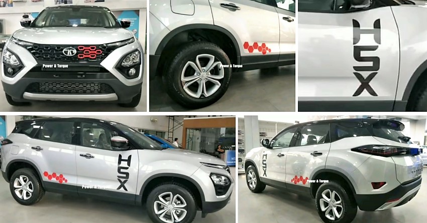 Tata H5X-Inspired Harrier SUV Spotted at a Dealership