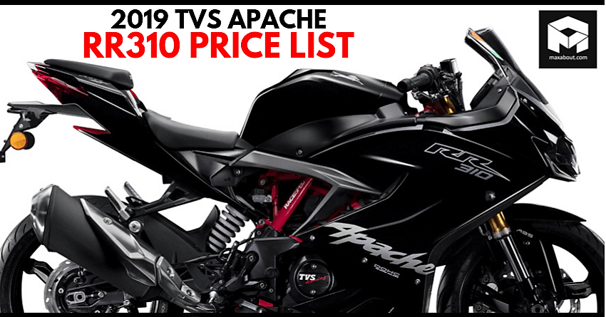 2019 TVS Apache RR 310 Price List