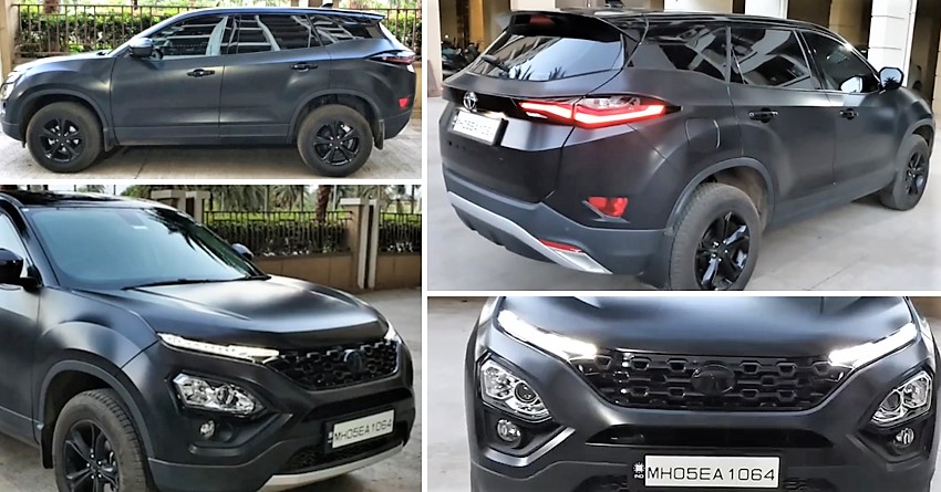 Meet Perfectly Wrapped Tata Harrier Matte Black Edition