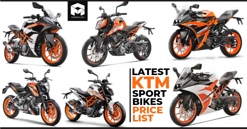 Official Price List of 2019 KTM RC & Duke ABS Motorcycles