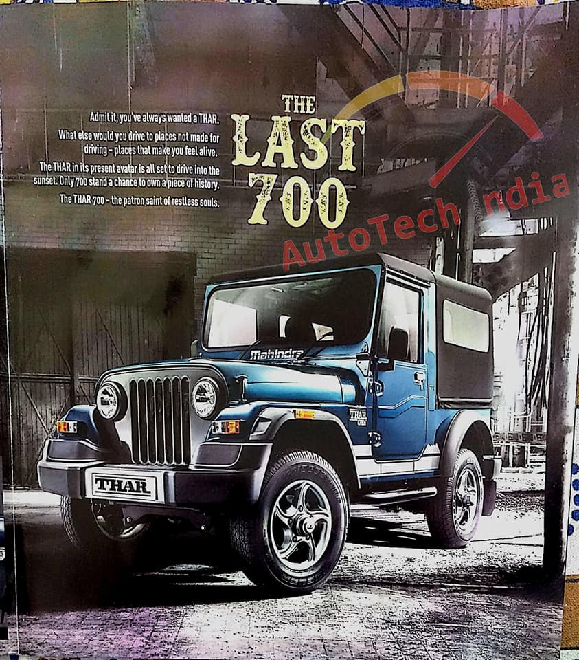 Mahindra Thar 700 Brochure Leaked