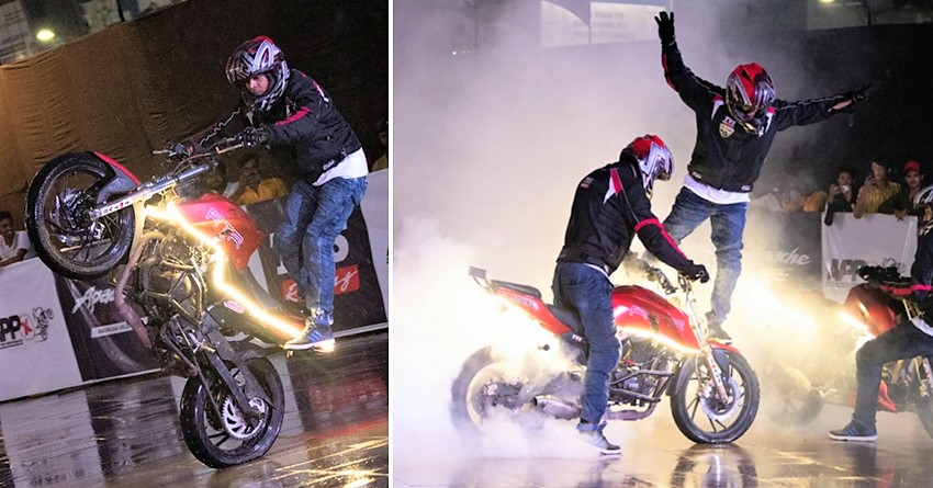 TVS Apache Creates New Record with 6-Hour Non-Stop Stunt Show