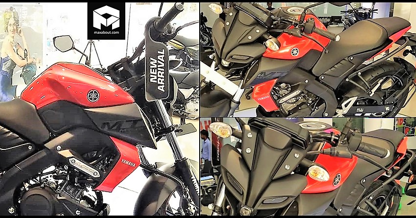 Red Yamaha MT-15 Spotted at a Dealership in India